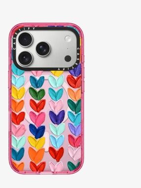 Clear Polka Daub Hearts - iPhone 17 pro